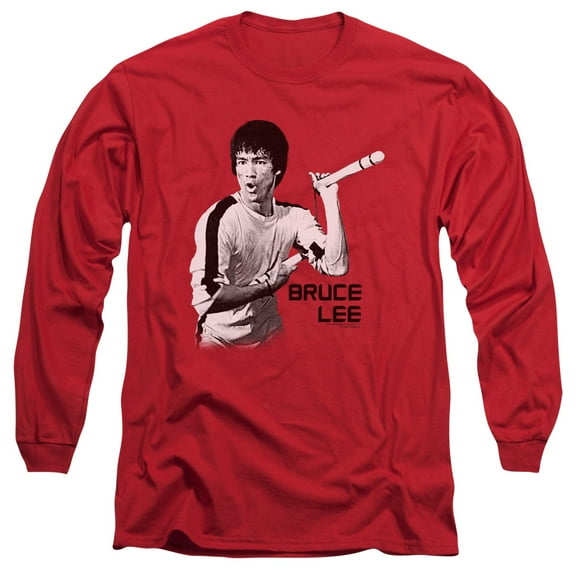 Bruce Lee Nunchucks Long Sleeve T-Shirt Adult 18/1 Red