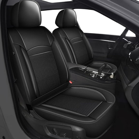 LAONNVIR Car 5-Seat Covers Front & Rear Full Set for GMC Terrain 2010-2024 Car Seat Covers PU Leather Cushion Pad (Black)