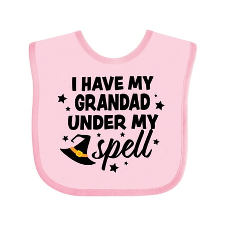 

Inktastic I Have My Grandad Under My Spell with Cute Witch Hat Gift Baby Boy or Baby Girl Bib