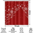 thumbnail image 6 of Christmas Shower Curtain for Bathroom 72x72inches Red X-mas Shower Curtain Set with Hooks Snowflakes Christmas Trees New Year Decor Waterproof Fabric Shower Curtain, 6 of 6