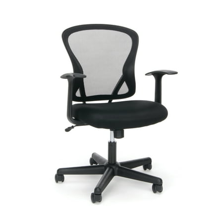 - Essentials by OFM ESS-3011 Swivel Mesh Back Task Chair with Arms, Mid Back, Black