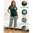 thumbnail image 5 of Women's Short Sleeve Pajamas Sets with Capri Pants 2 Piece Womens Capri Pajama Sets with Pockets Summer Plaid Print Sleepwear Set for Women, S-XXL, 5 of 11