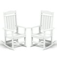 thumbnail image 4 of Patio Slat Rocking Chair Set of 2, HDPE Plastic Weather Resistant Porch Rocker,White, 4 of 10