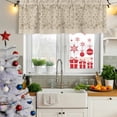 thumbnail image 5 of 2 Pack Japanese Valances for Windows Bedroom Living Room Window Treatments, Beige Farmhouse Retro Floral Leaf Pattern Rod Pocket Valance Drapes Short Kitchen Curtains Over Sink 42"x12", 5 of 8