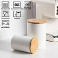 thumbnail image 2 of Kitchen Ceramic Food Storage Containers Set, Stackable Canisters for Countertop with Airtight Boomboo Lids for Serving Ground Coffee, Tea, Sugar, Salt and More- Set of 2 (White), 2 of 6