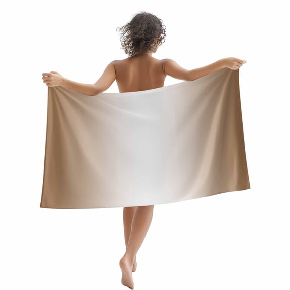 Beach Towel Ombre Beige Bath Pool Towels Gradient Color Absorbent Beach Towel Soft Large Quick Dry Lightweight Camping Travel Sports Yoga Gym Swim Towels for Adult 35x70 Inch
