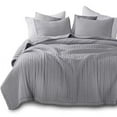thumbnail image 1 of KASENTEX Quilt Mini Set-Stone Washed-Super Soft Bedspread-Light Weight-White Down Alternative Microfiber Fill-Machine Washable-Solid Colors, Full/Queen + 2 Shams, Grey, 1 of 5