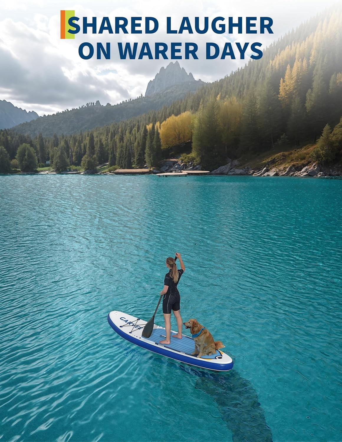 Kicctian 10.6ft Inflatable Stand Up Paddle Board, Non-Slip EVA Deck, 6'' Thick, with Full Accessories for Adults