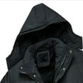thumbnail image 5 of Men's Winter Solid Color Long Sleeved Jacket Plus Velvet Hooded Parkas, 5 of 6