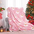 thumbnail image 3 of Christmas Fuzzy Blanket 60 x 50 Inch Pink Santa Clause Xmas Tree Throw Blanket Soft Warm Winter Blanket for Home Chair Sofa Couch Bed, 3 of 6
