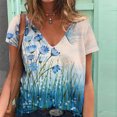 thumbnail image 2 of Moda Mujer Cuello en V Manga corta Impresión Jersey Blusas sueltas Tops Camiseta OAVQHLG3B Store lin121212, 2 of 4