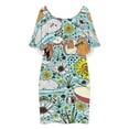 thumbnail image 3 of Guinea Pigs in Blue Greeting Women's Off The Shoulder Ruffles Summer Wedding Guest Loose Casual Party Beach Dress, 3 of 9