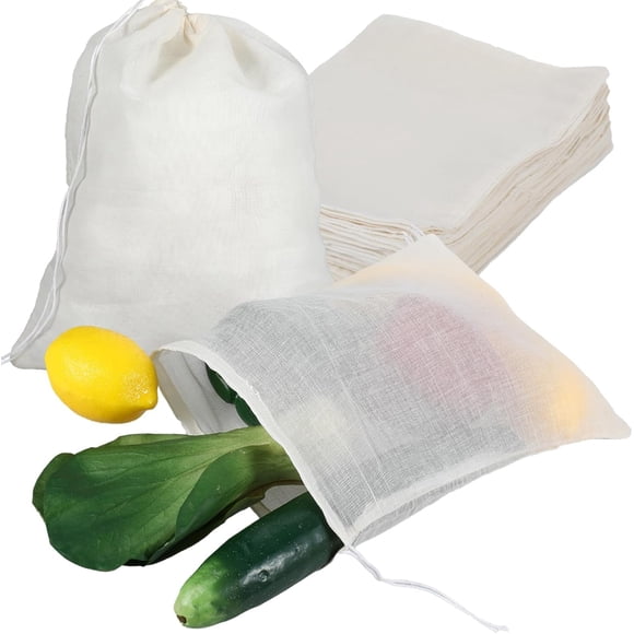 50Pcs Muslin Bags, 8 x 10 inches Drawstring Bag Cotton BagsFabric Gift Pouches Muslinn Bags with for Party Wedding Home Supplies, 8x10 -