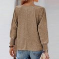 thumbnail image 5 of miqiqism Simple Soft Sweatshirts for Women Comfy Crew Neck Long Sleeve Sweatshirt Juniors Casual Basic Pullover Sweater Tops Fashion Solid Loose Tunic Pullover Top,Khaki,Small, 5 of 6