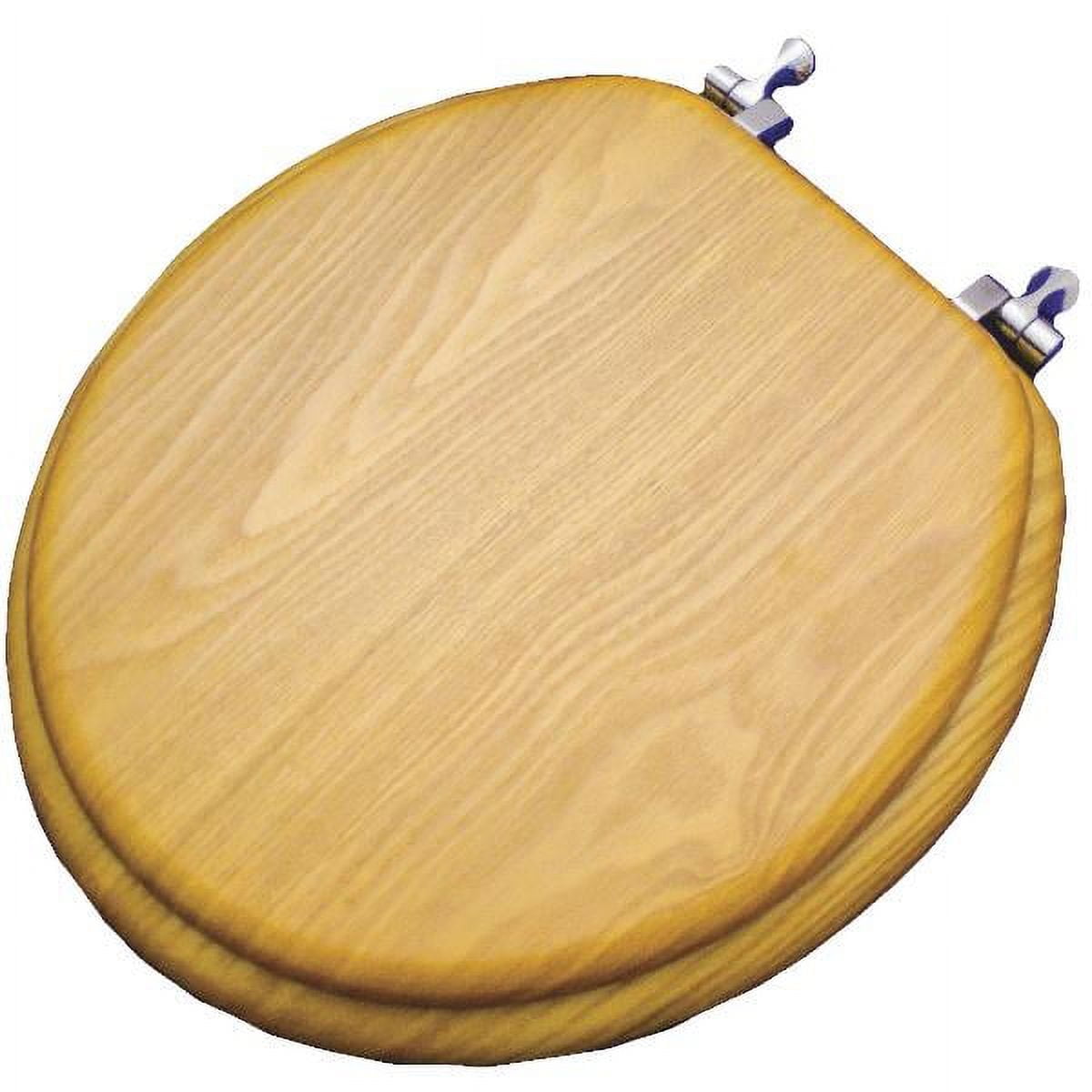 Do it Best Tools Home Impressions Oak Veneer Toilet Seat - Wood, Round, Easy to Install, Brown