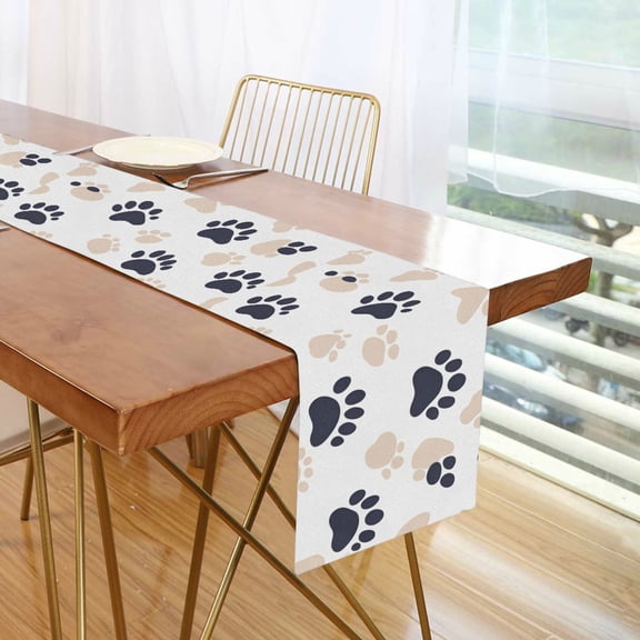 Yayeee Table Runner 70 inches Long Home Kitchen Dinning Party Decoration, Black Cat Paw