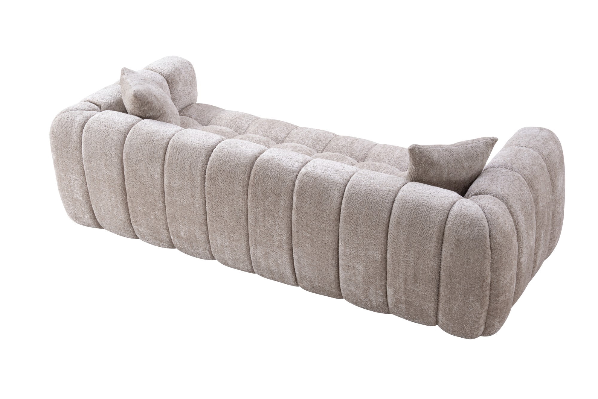 AENKYO 103" Oversized Cloud Boucle Sofa, Modern 4-Seater Deep Seat Couch, No Assembly, Oatmeal Beige