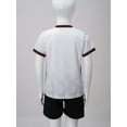 thumbnail image 4 of JanJean Soccer Uniforms for Kids Boys Football Jersey V Neck Practice T Shirt and Sport Shorts Set White 4XS, 4 of 7