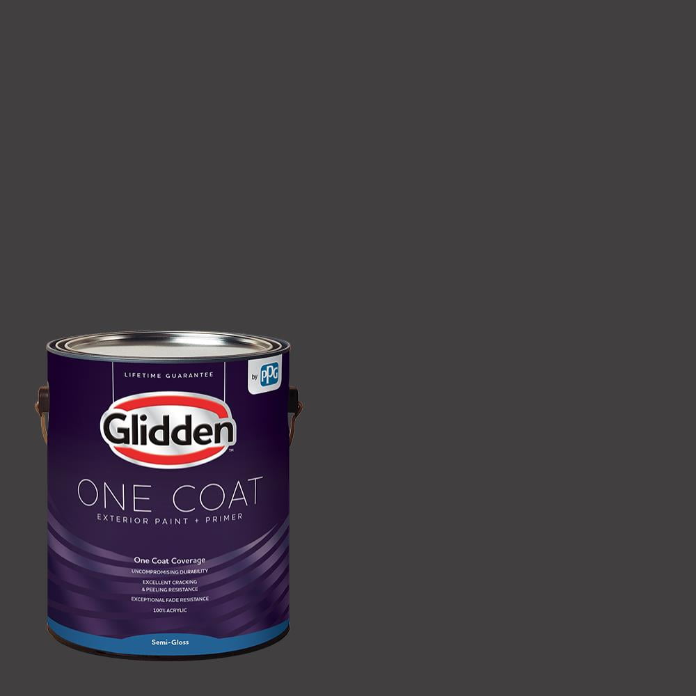Glidden One Coat Exterior Paint + Primer, Black Magic/Black, 1 Gallon