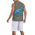 thumbnail image 5 of Rocae Fun Riding Dinosaur for Men's Basketball Jersey Lightweight and Breathable Athletic Tank Top,Quick-Drying Sports Jersey Large, 5 of 9