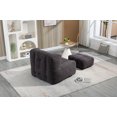 thumbnail image 4 of Fluffy Bean Bag Chair with Ottoman, Large Lazy Sofa with Memory Foam, Padded Floor Sofa with Footstool, Lazy Lounge Chair with Backrest for Living Room, Bedroom, Gaming Room, Black, 4 of 9