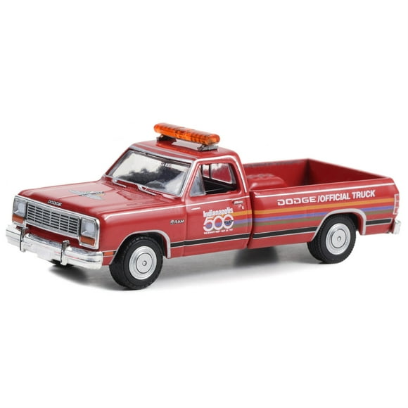 1987 Dodge Ram D-250 Pickup Truck "71st Annual Indianapolis 500 Mile Race Dodge Official Truck" Red with Stripes "Hobby Exclusive" Series 1/64 Diecast Model Car by Greenlight