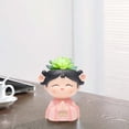 thumbnail image 5 of Colaxi Head Planter Girl Figurine Decorative Cute Plant Pot for Indoor Outdoor Yard pink, 5 of 7