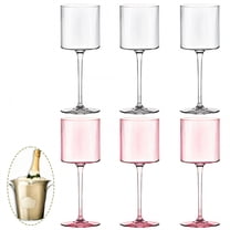 ACDANC 6Pcs Cocktail Glasses 12 oz Pure Minimal Aesthetic Champagne Flutes Plastic Acrylic Plastic Cocktail Glasses for Gifting Night Events Mix1