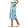 thumbnail image 5 of Guluxicc Women's Cotton Cropped Pants with Pockets Elastic Waist Wide Leg Capris for Everyday Wear Summer Casual Outfits, 5 of 9