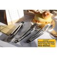 thumbnail image 5 of Kitchen Barbecue Tongs 9" Non-Slip Locking Mechanism Stainless Steel Cooking Tongs, Set of 3 (Silver), 5 of 5