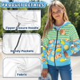 thumbnail image 6 of chaqlin Capybara Zip up Hoodies for Girls 11-13 Years Old Cute Hooded Sweatshirt Lemon Print Long Sleeve Hooded Jacket Kids Pullover Top with Pockets, 6 of 7