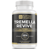Karma Health Tremella Mushroom Supplement Extract. Organic Skin Supplement. 25% Beta Glucan Content