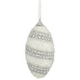 thumbnail image 3 of Northlight 4ct Beaded Swirl Shatterproof Finial Christmas Ornament Set 4.5" - Silver/White, 3 of 4