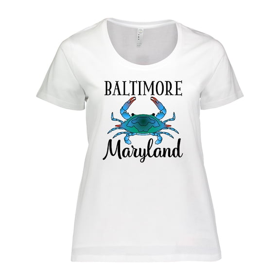 Inktastic Baltimore Maryland Vacation Blue Crab Women's Plus Size T-Shirt