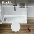 thumbnail image 4 of Shower Pans Bathroom Accessories – 48x32 Inch Left Drain Fiberglass Shower Base, Non-Slip w/ 304 Stainless Steel Strip Cover – 3-Sided Water Retaining for Home & RV, 4 of 7