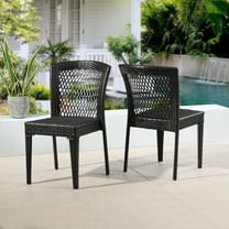 Christopher Knight Home Outdoor Stackable Rattan Dining Chairs, Iron Frame, Brown, Set of 2