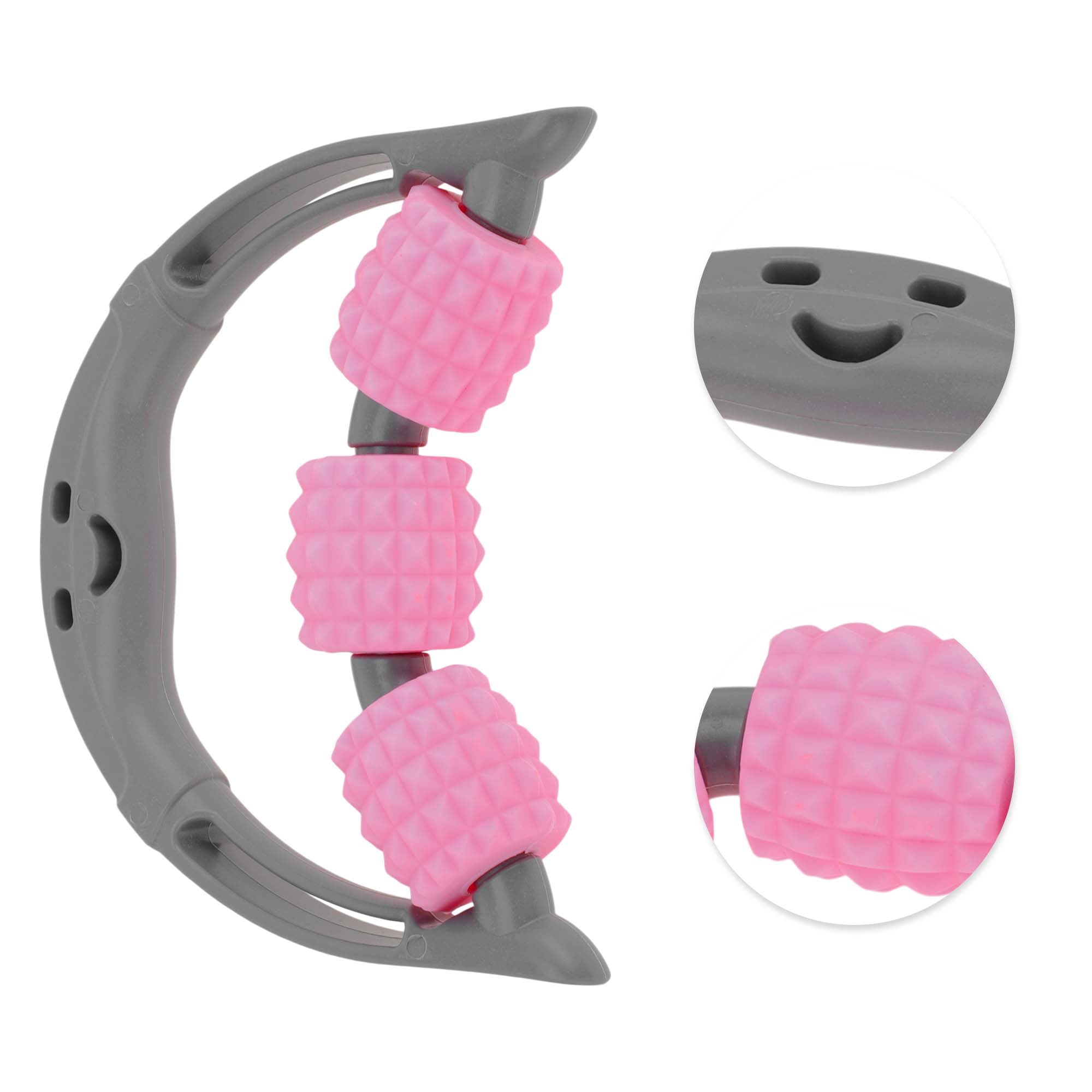 Unique Bargains 1 Pc 3-Round Massage Stick for Muscle Ease Pink