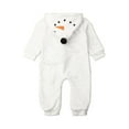 thumbnail image 2 of Zehjuhan Baby Boy Girls Christmas Romper Velvet Hoodied Snowman Jumpsuit Toddler Pajama Xmas Clothes, 2 of 11