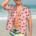 thumbnail image 7 of Sikiie Flowers And Ladybugs Print Men's Hawaiian Shirt, Summer Beach Button Pocket Short Sleeve T-Shirt,3X-Large, 7 of 7