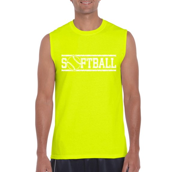 Mens Softball with Ball Ultra Cotton Sleeveless T-Shirt