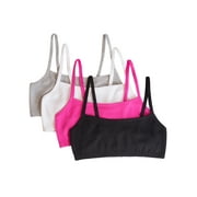 Angle View: Fruit of the Loom Girls Spaghetti Strap Sports Bra, 4-Pack, Sizes 4-16