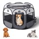 thumbnail image 1 of Parque para mascotas corral portátil plegable ocho esquinas seguro resistente para medianas y grandes mascotas gris 91 x 91 x 58 cm, 1 of 6