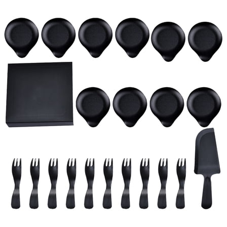 Supvox Black Plastic Party Tray with Beautiful Pattern for Birthday Celebrations and Decorations 1 Set