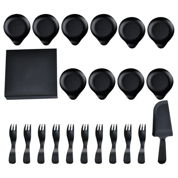 Supvox Black Plastic Party Tray with Beautiful Pattern for Birthday Celebrations and Decorations 1 Set