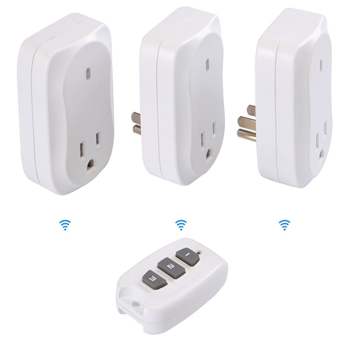 Wireless Remote Control Outlet Wireless On Off Switch Power Plug, White, 3 Pack