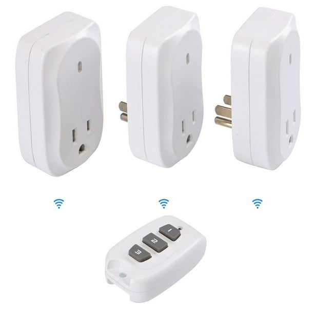 Wireless Remote Control Outlet Wireless On Off Switch Power Plug, White