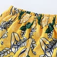 thumbnail image 3 of Kids Summer Hawaiian Shorts Set Girls Beach Vacation Outfits Short Sleeve Button Down Shirt Shorts Cotton Casual Clothes Yellow, 4-5T, 3 of 5