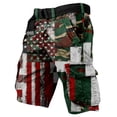 thumbnail image 2 of Us 250th Anniversary Cargo Shorts with American Flag Patch Independence Day Shorts for Men Navy and Relaxed Fit Army Green L, 2 of 4