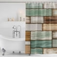 thumbnail image 2 of Sage Green Vintage Shower Curtain Set - 72" x 78" Washable Bathtub Curtain with 12 Hooks, Brown Retro Farmhouse Elegant Pastoral Waterproof Fabric Stall Shower Curtains for Bathroom/Bathtub Décor, 2 of 6