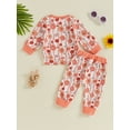 thumbnail image 3 of SUNSIOM  Infant Girls 2PCS Outfit Long Sleeve Floral Tops Drawstring Pants Sets Autumn Clothes, 3 of 8